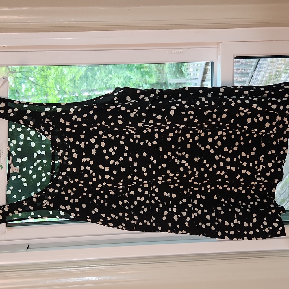 Halogen Polka Dot Ruffle Polyester Tank Top / Sleeveless Top Size XL